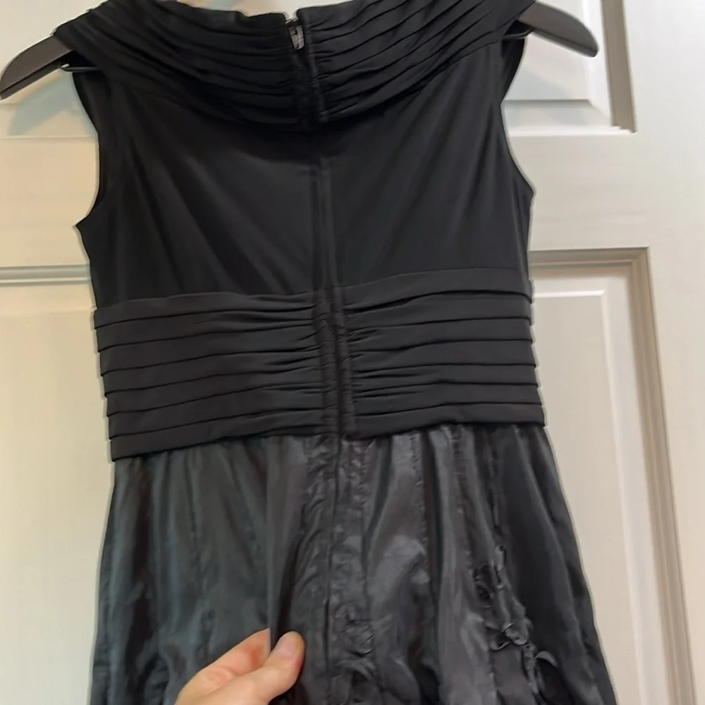 Adrianna Papell Fit and Flare Swirl Rosette Mini Dress - Size 4P